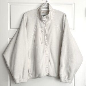 Off-White Snap-Up Fleece Jacket from Gilly Hicks by Hollister